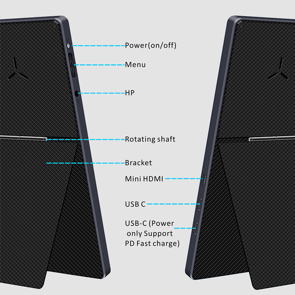 15.6 Inch 4K  Portable Touch Monitor With Foldable Stand (T156F)