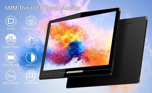13.3 inch 2K OLED Touchscreen Ultra-thin Portable Monitor (PI-X6)