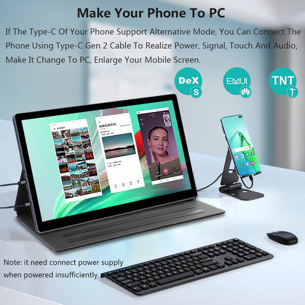 13.3 inch 2K 100%DCI-P3 OLED Touchscreen Portable Monitor With OTG Ports (PI-X5)