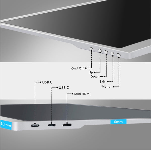15.6 Inch IPS 1920*1080 USB-C With PD Fast Charge Portable Touch Monitor (T156L)