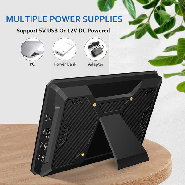 8 Inch 1280*720 Resolution Touch Monitor with HDMI input, USB 5V /12V powered, Built-in Speakers with Kickstand(T080A)