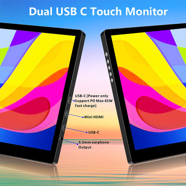 11.6 Inch IPS 1366*768 USB-C Portable Touch Monitor (T116E)