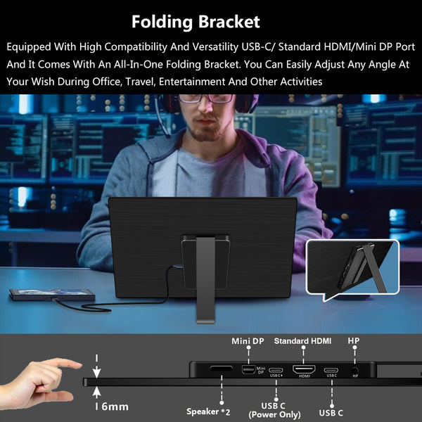 13.3 inch 100% DCI-P3 Touch 4K OLED Portable Monitor (PI-X3)