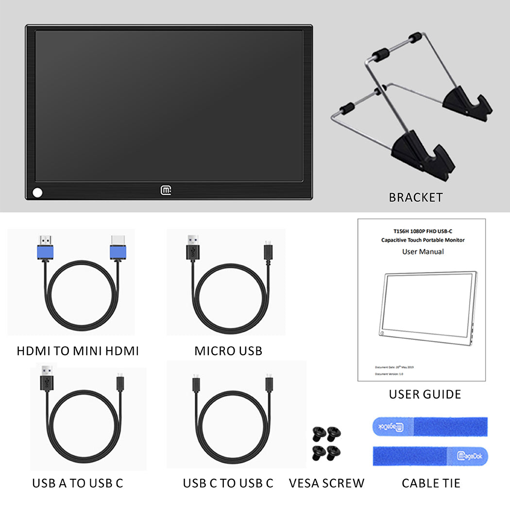 15.6 inch 1920*1080 IPS FHD Touch Screen with USB-C/HDMI Input(T156H)